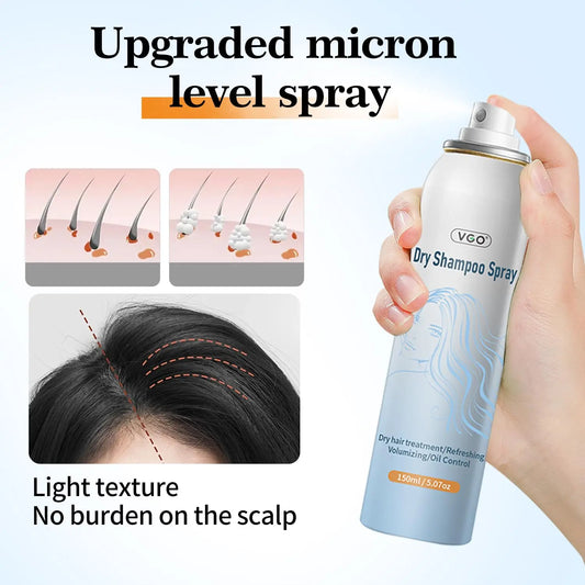 VGO Dry Shampoo Absorbs Oils & Impurities Ultra-Lightweight for All Hair Types, 150ml/ 5.07oz VGObeauty