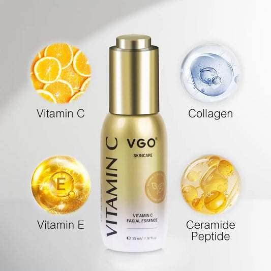 VGO Facial Serum for Face Vitamin C Face Serum with collagen, fights Brown spots,Smooth skin tone, targets skin, smoothes fine lines, with Vitamin E 1.01 FL Oz VGObeauty