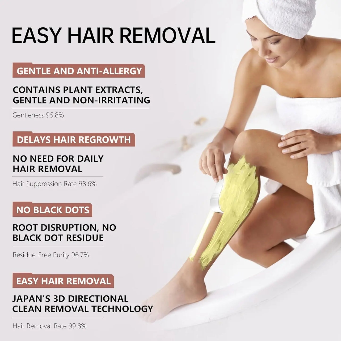 Roll over image to zoom in VGO Painless Bikini Gel for Women & Men, Unwanted Hair Removal for All Skin Types, 120ml / 4.06oz VGObeauty