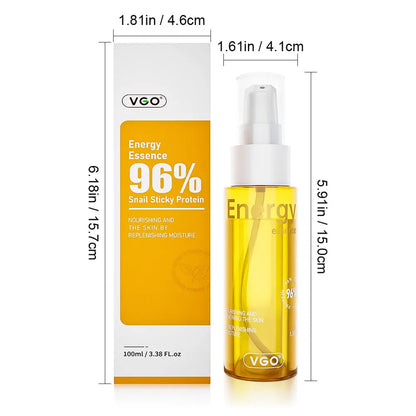 VGO 96% Snail Mucin Serum - Advanced Hydrating & Anti-Aging Snail Extract Serum for Smooth, Radiant Skin - Face Serum Repair & Moisturizing Formula - Suitable for All Skin Types, 100ml / 3.38 fl.oz VGObeauty