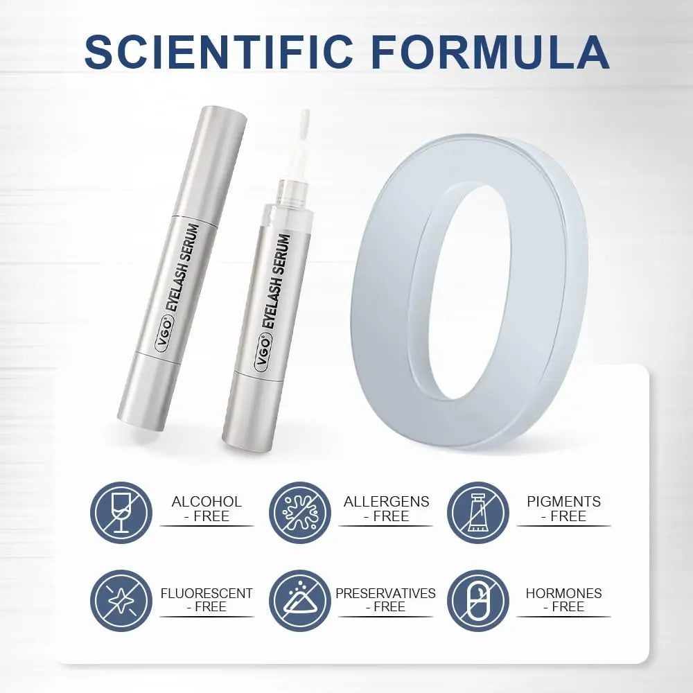 VGO Eyelash Serum - Lash Serum for Eyelash Growth, Clear Effect for Thicker, Longer Lashes with Natural Ingredients - Safe, Gentle & Non-Irritating Eyelash Growth Serum for All Skin Types. VGObeauty