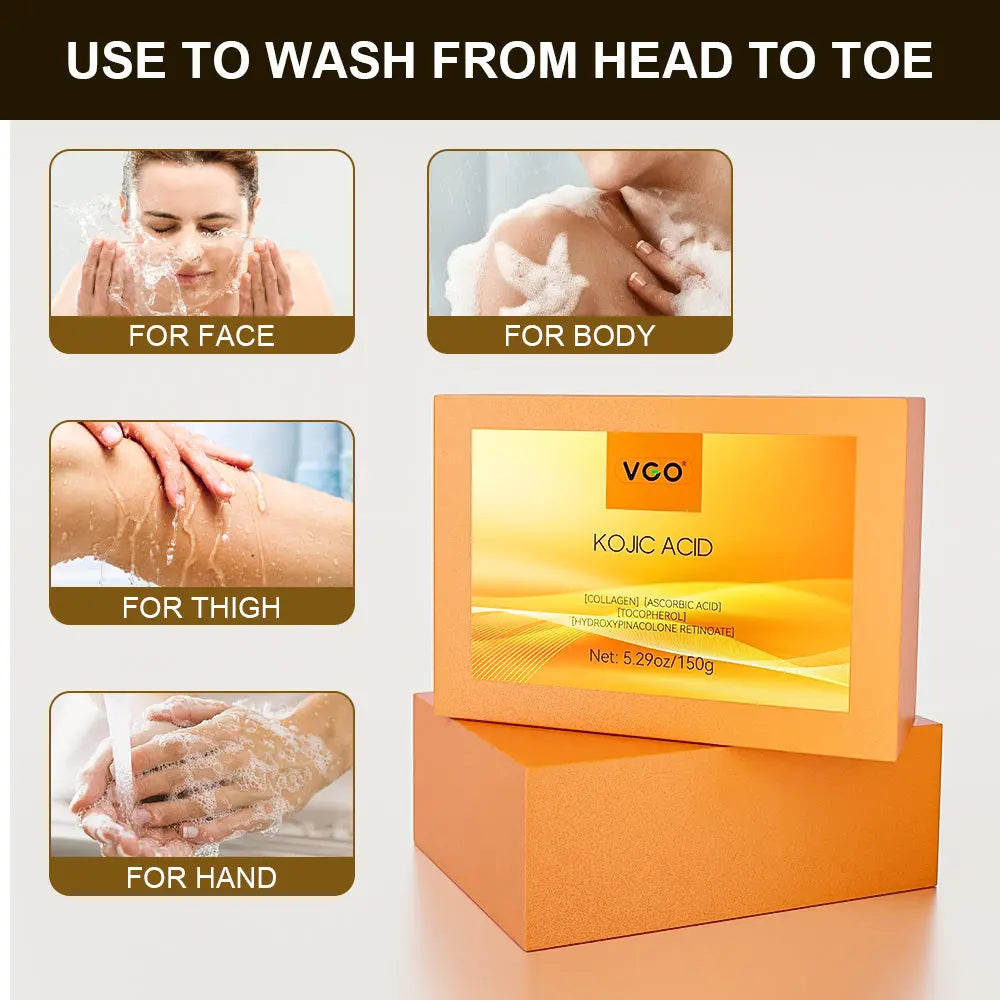 VGO   Kojic Acid Dark Spot Remover Soap Bars With VGObeauty