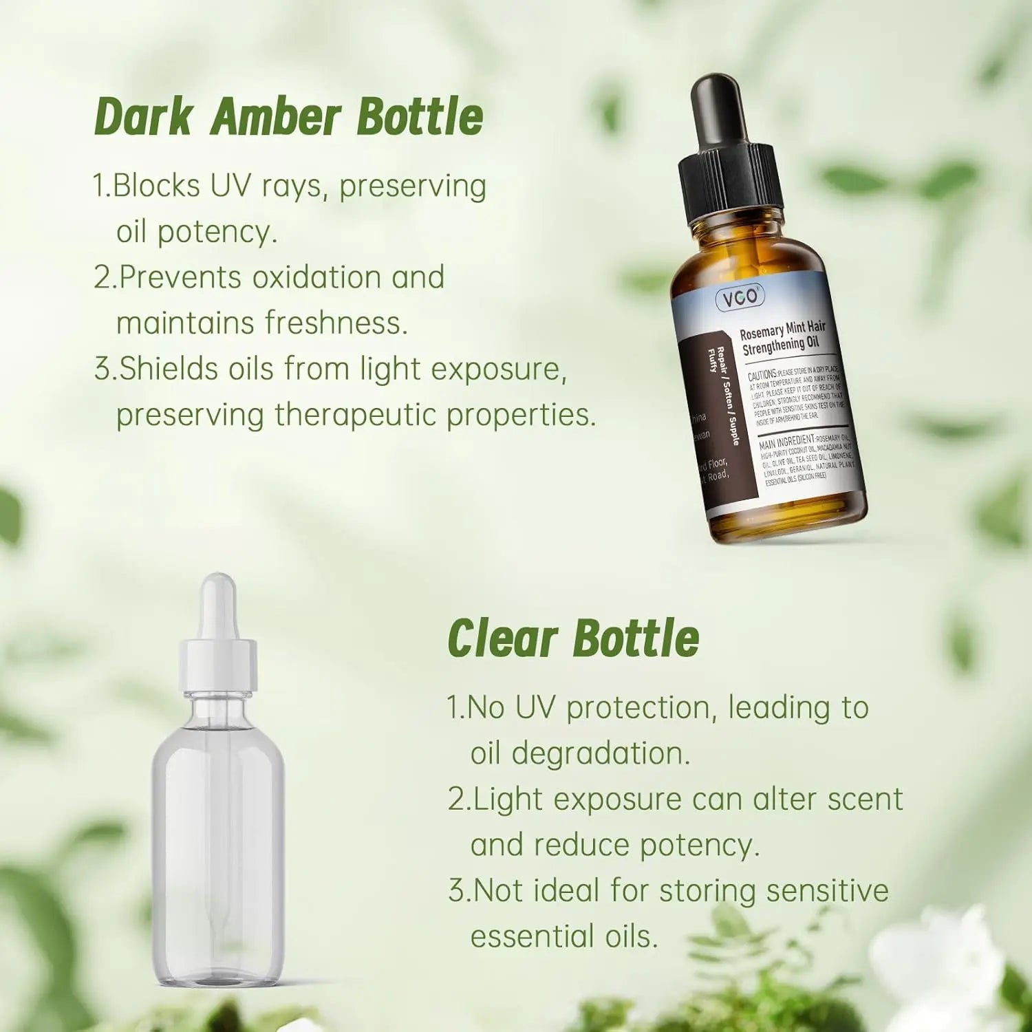 VGO Rosemary Oil for Hair Growth & Care Oil 2.02 oz – Strengthening, Nourishing & Repairing, Reduces Split Ends, Improves Hair Texture, Safe for All Hair Types VGObeauty