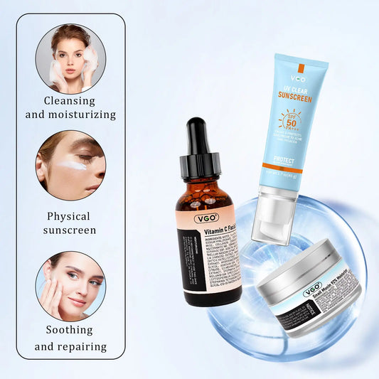 VGO  Serum& Sun Cream &Moisturizer   Facial Skin Care Kit VGObeauty