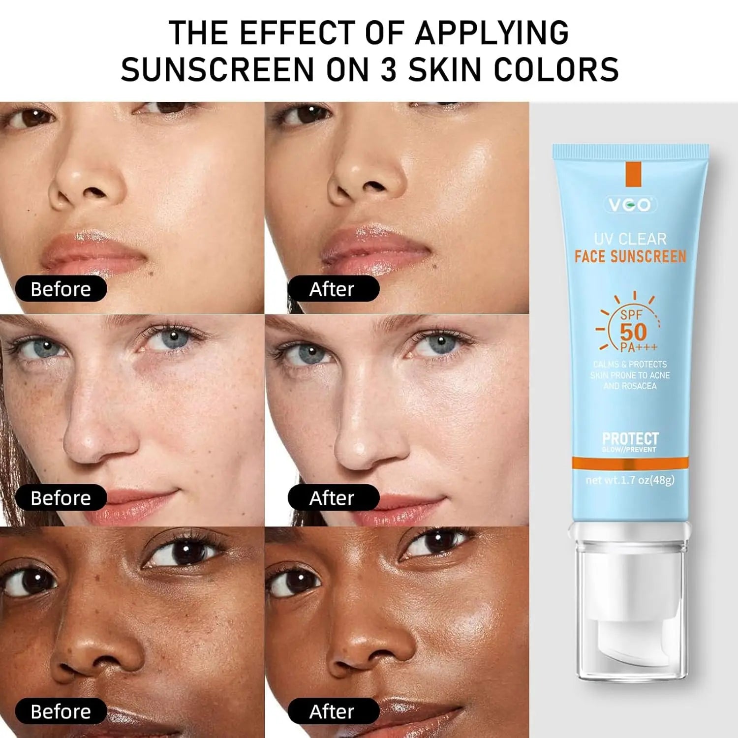 VGO Sunscreen UV protection lightweight moisture SPF 50+ VGObeauty