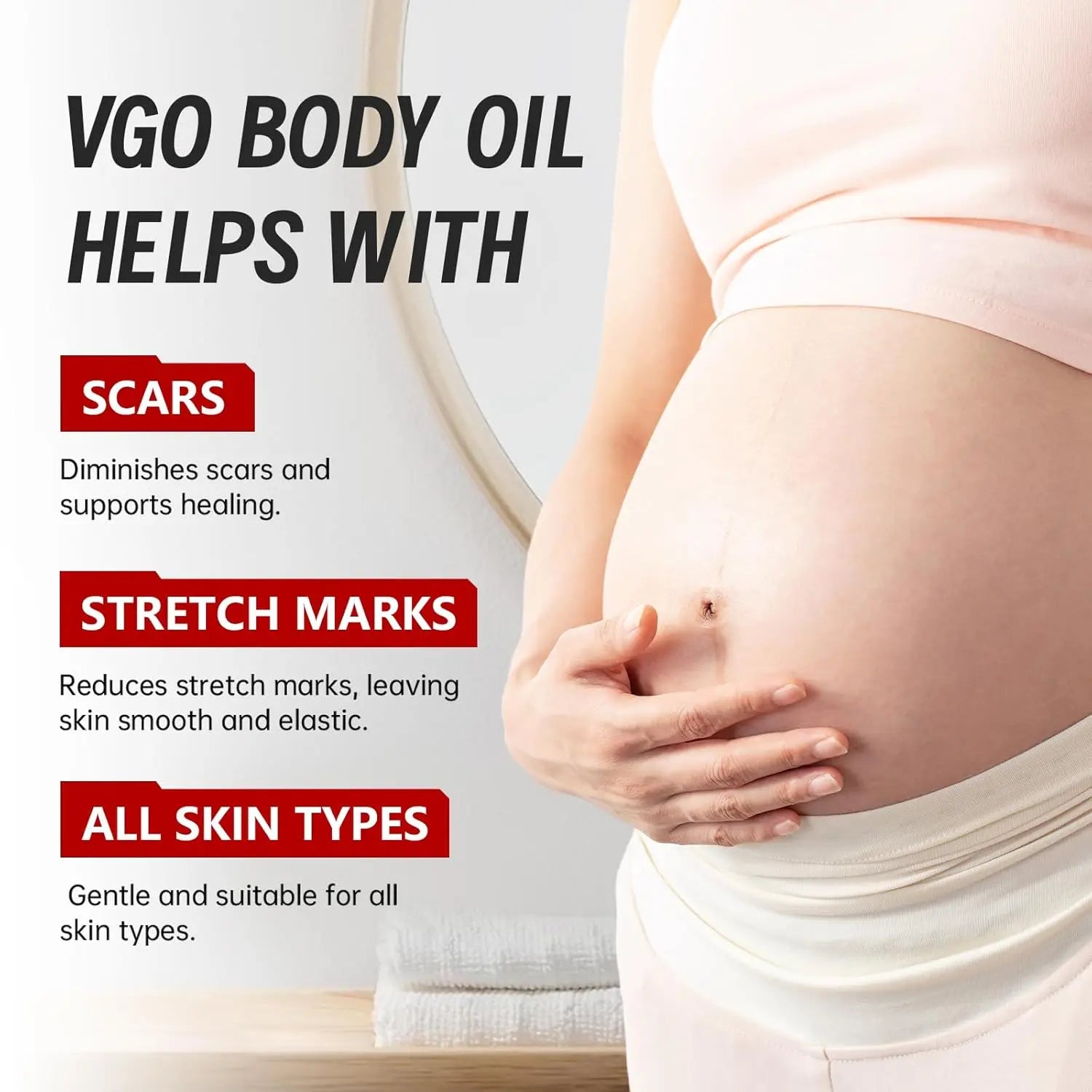 VGO Women's Skin Care Body Oil, Vitamin E Scar Removal Oil VGObeauty